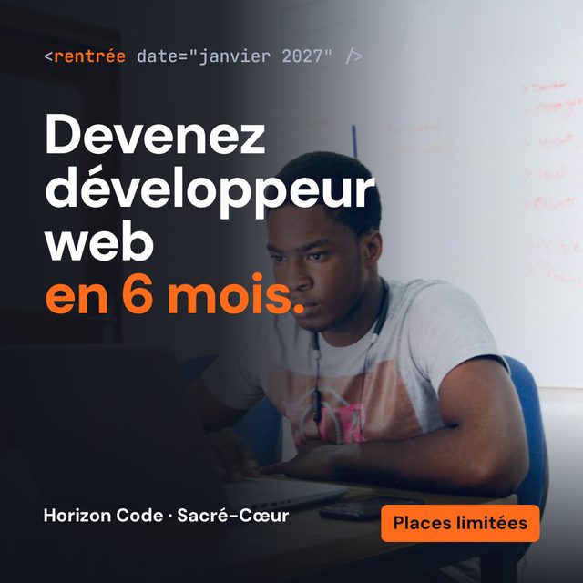 Exemple fictif : visuel pour l'école Horizon Code